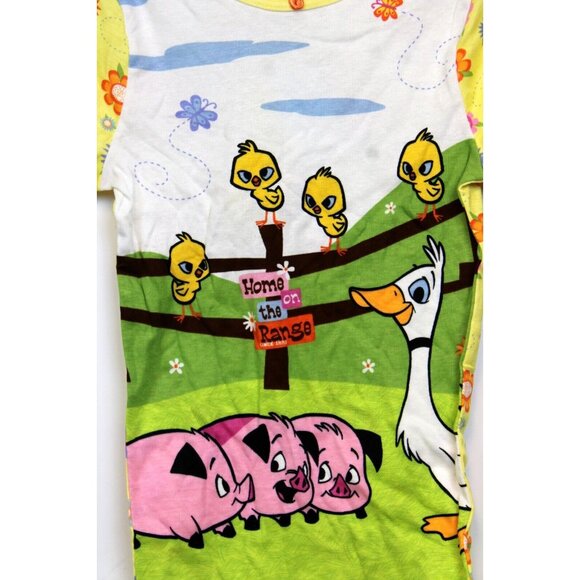 NEW Disney Home on the Range PJ 2pc Set Summer Shorts Pajamas Flowers Farm sz 6 - Picture 4 of 8